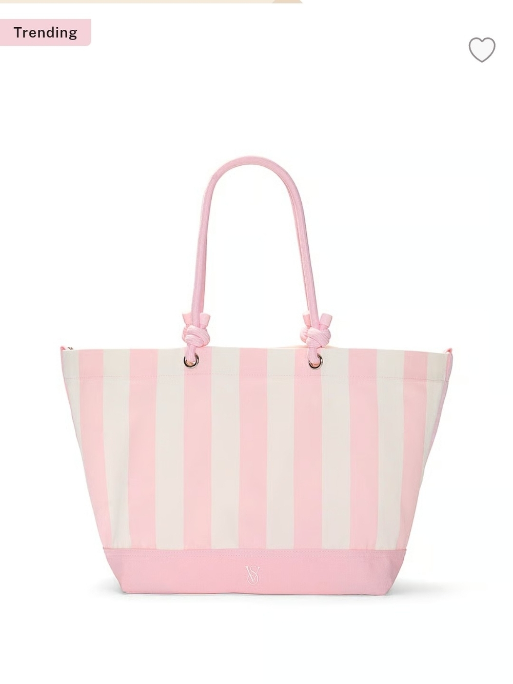 Victoria's Secret Pink & Cream Striped Heritage Tote Bag
